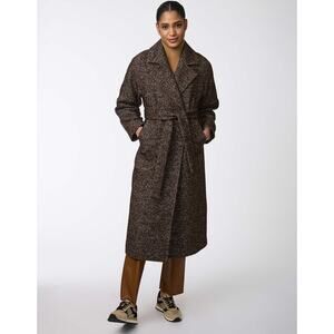 Bernardo Coat Icon Refined Belted Wool Women's Size Large Brown NWT